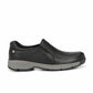 BLACK LEATHER COMFORT SLIPONS
